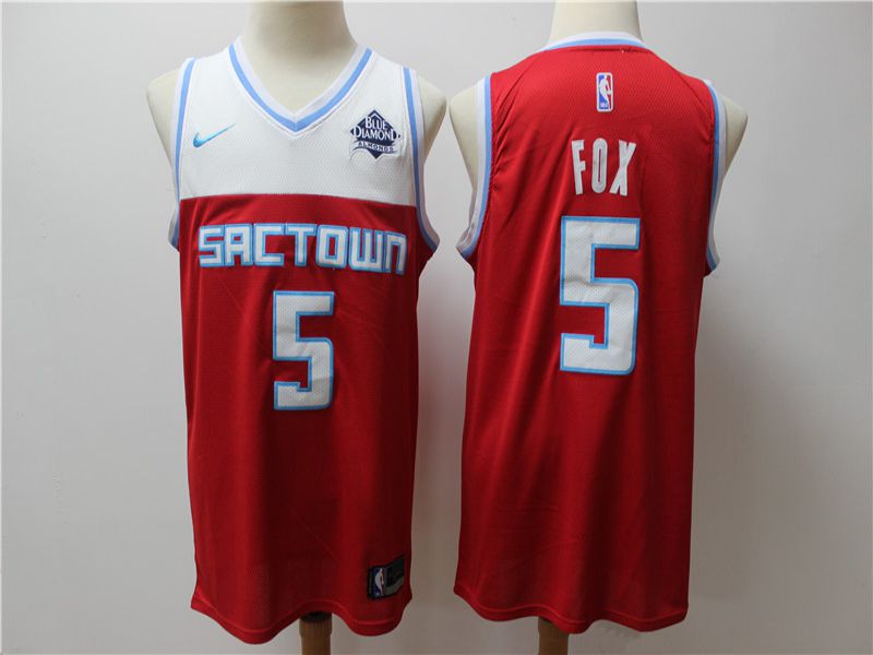 Men Sacramento Kings 5 Fox Red Game Nike NBA Jerseys